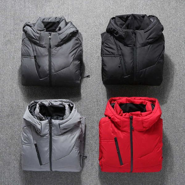 

down jacket 2022 new style men's hooded thickened short winter men, Black