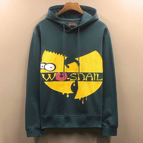 

personality crack print men women cartoon hoodie sweater mens fashion brand american high street hip hop student loose autumn winter hoodie, Black