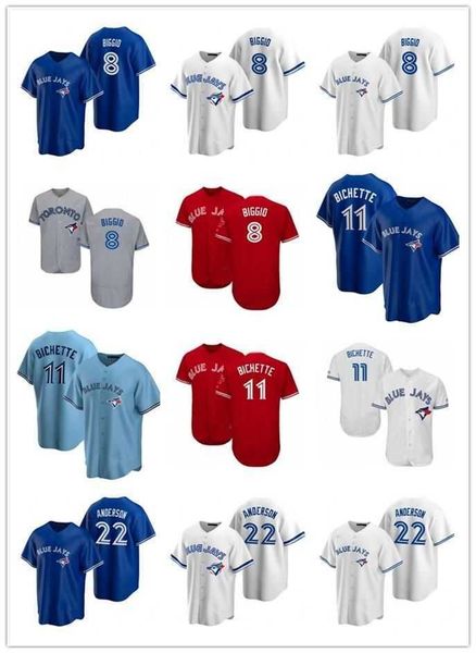 

custom college wear 2021 blue jay men women youth 8 cavan biggio 11 bo bichette 12 roberto alomar custom baseball jersey blank replica alter, Black