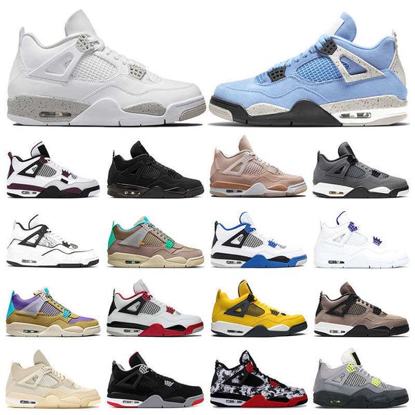 

mens sneakers 4 basketball shoes 4s white oreo university blue black cat fire red purple metallic cement diy cool grey womens sports