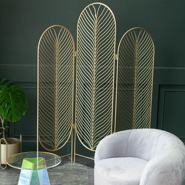 

screens folding and moving of screen is simple modern entering home covering light luxury gold ins iron foldings screen partition decoration