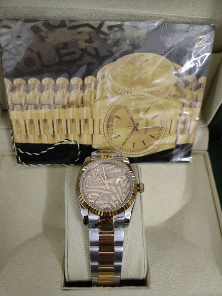 

with box papers high-quality watch 41mm 18k yellow gold automatic machinery mens gd bracelet men's watches 2813, Slivery;brown