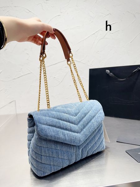

designer handbags autumn and winter denim bag chain shoulder bag messenger bag 25cm
