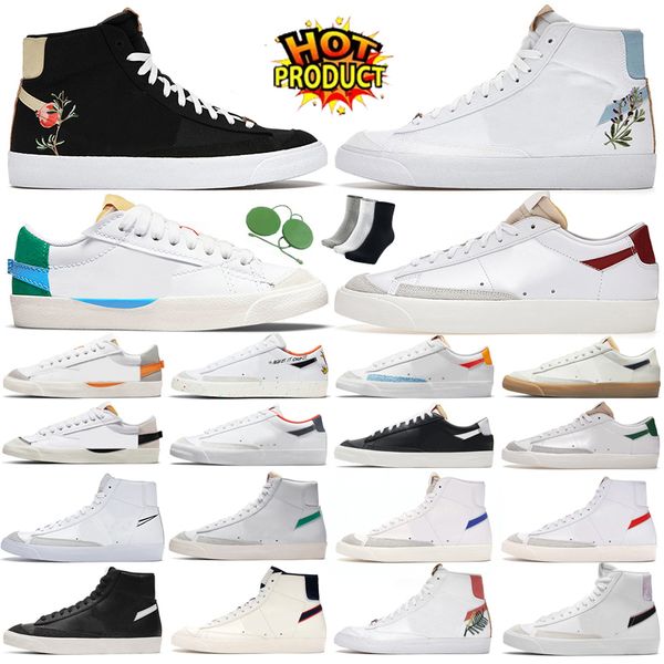 

blazer mid running shoes for mens womens low 77 white indigo jumbo logo pack lucid green arctic punch sail gum navy gold usa denim trainer s