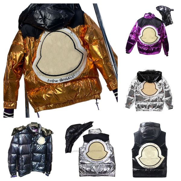 

co branded monclair women's down jacket designer couple warm four color bright coat s-2xl, Black