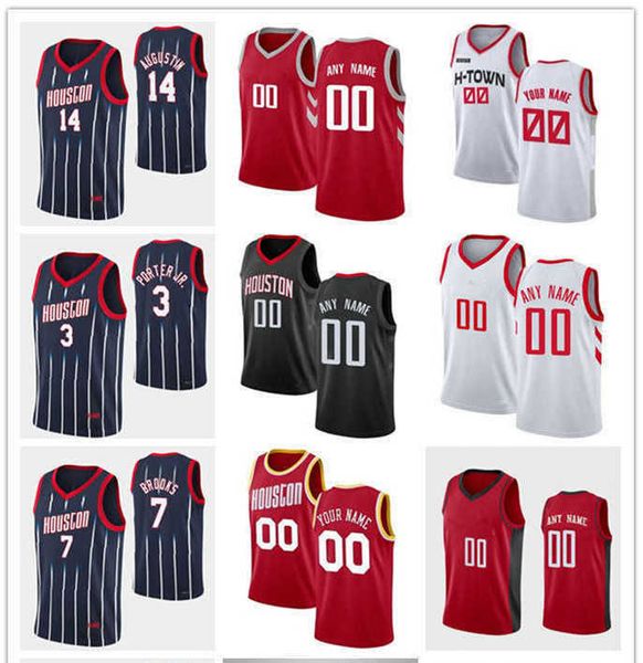 

75th custom jersey houston''rockets''men women youth 1 john wall 35 christian wood 8 jae'sean tate 10 eric gordon b, Black;red