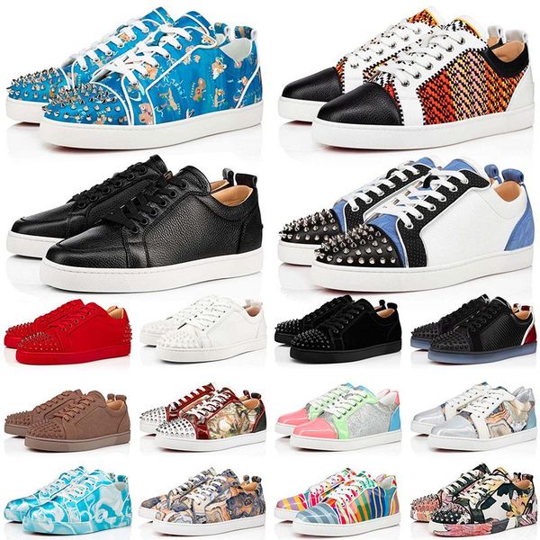 

with box designer christians shoes 2022 low mens loafers red-bottoms shoes for men women sneakers luxurys designer genuine leather cut dpwl, Black