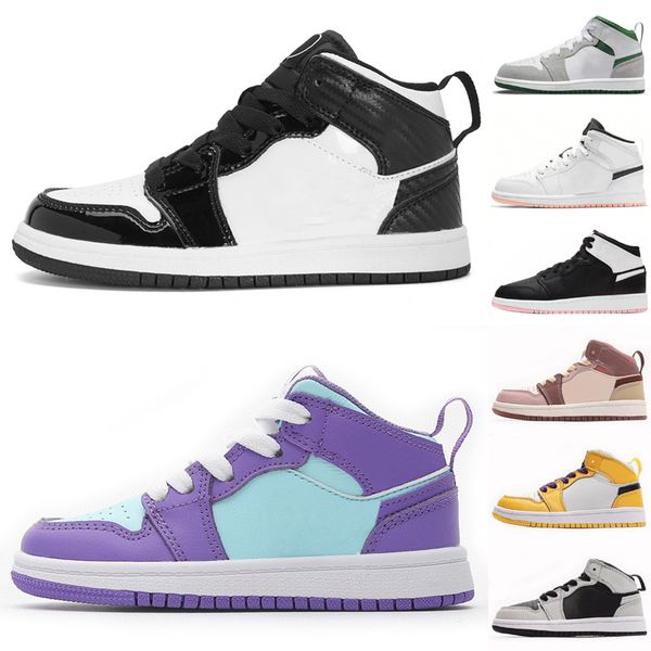 

jumpman og starfish 1 basketball shoes kids 1s low reverse mocha taxi chicago bred patent university blue hype royal big boys girls trainer, Black