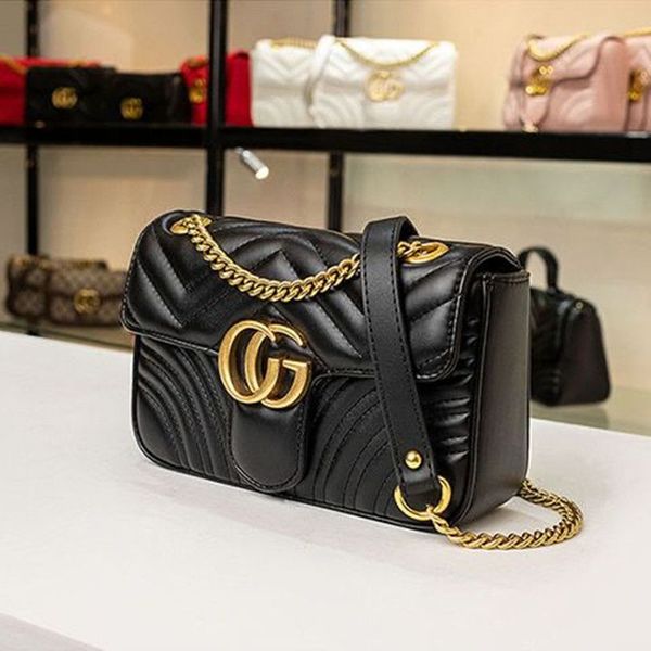 

famous brand women designer shoulder bag leather chain gg bag cross body pure color womens handbag guccigg crossbody bag purse