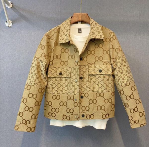 

2022 new mens lapel neck jackets designer for men woman single breasted full body g jacquard splicing slim coat men clothes man casual, Black;brown