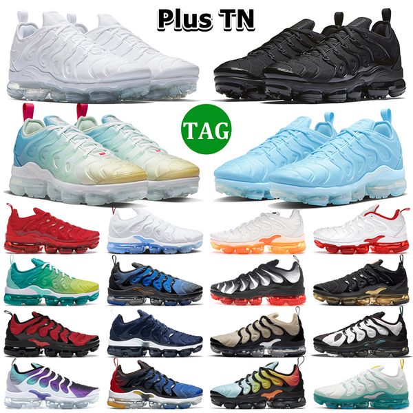 

2023 tn plus running shoes men women triple black white university red blue metallic gold cool grey beige usa since 1972 mens trainers sport