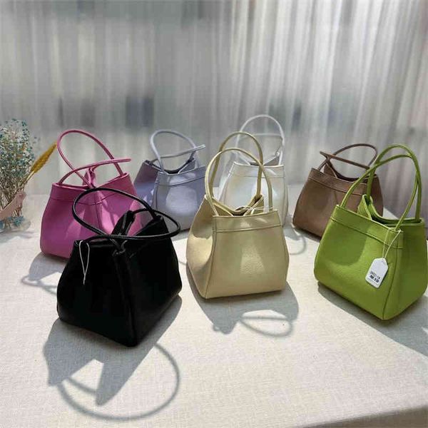 

leather bucket bag litchi soft portable casual one shoulder cross body women's