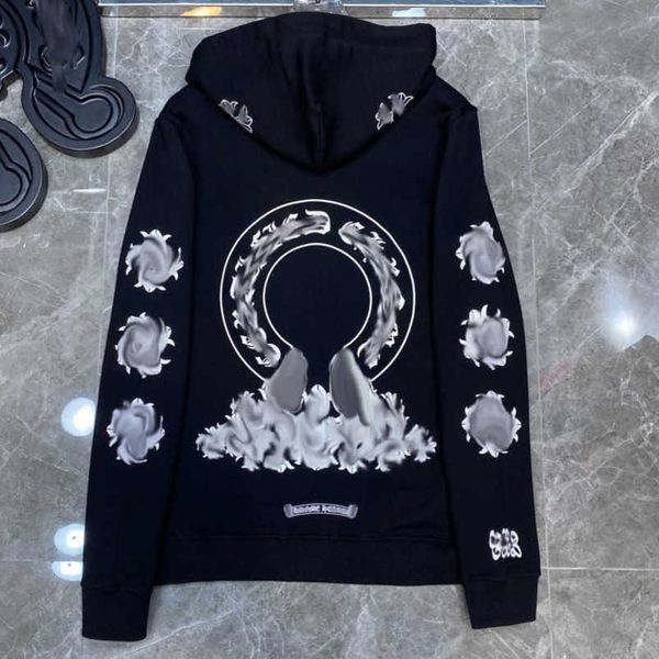 

ch luxury hoodies fashion men's sweatshirts designer classic zipper hooded sweater casual men women cross pullover sanskrit hoodie coa, Black