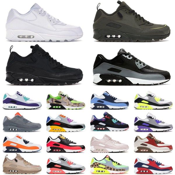 

new original 90s running shoes 90 mens womens triple black white flyleather infrared laser blue obsidian orange camo unc batman trainers blw