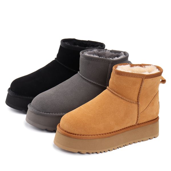 

boots wholesale and retail uggitys snow boots fashion base thickening design wool cotton boots luxury brand ugglie designer winter warm shoe, Black