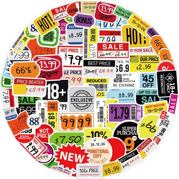 

50pcs vintage label stickers non-random for car bike luggage sticker lapskateboard motor water bottle snowboard wall decals kids gifts