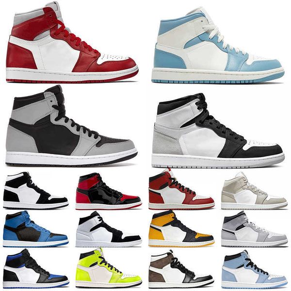 

fashion 1s 1 jumpman basketball shoes us 12 newstalgia sneakers light smoke grey high og yellow toe womens sports mens stage haze, Black