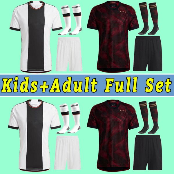 

2022 hummels soccer jerseys germanys kroos werner muller set football shirt gotze sanea khedira reus german 22 23 full kit men kids child ho, Black;yellow