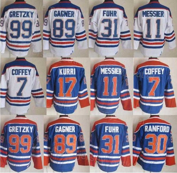

men ccm hockey retro 31 grant fuhr jersey vintage classic 99 wayne gretzky 11 mark messier 30 bill ranford 7 paul coffey 89 sam gagner 17, Black;red