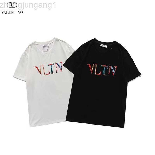 

designer new warren vlts t shirt spring and summer round neck short sve loose men and women lovers pure cotton information t-shirt fashion b, White;black
