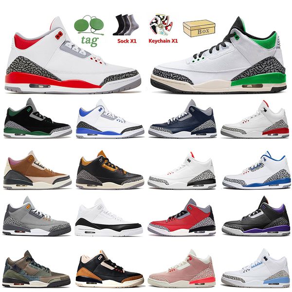 

2023 new quality women men basketball shoes jumpman 3 fire red cement 3s winterized archaeo brown true blue court purple patchwork camo spor