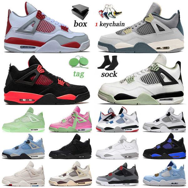 

classic jumpman katrina men women shoes 4 4s basketball sneakers white oreo sports game red thunder trainers seafoam designer craft, Black