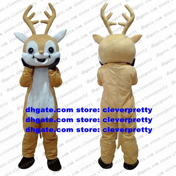 

brown reindeer moose elk mascot costume wapiti caribou alces deer cartoon character new style new crew cabaret zx1891, Red;yellow