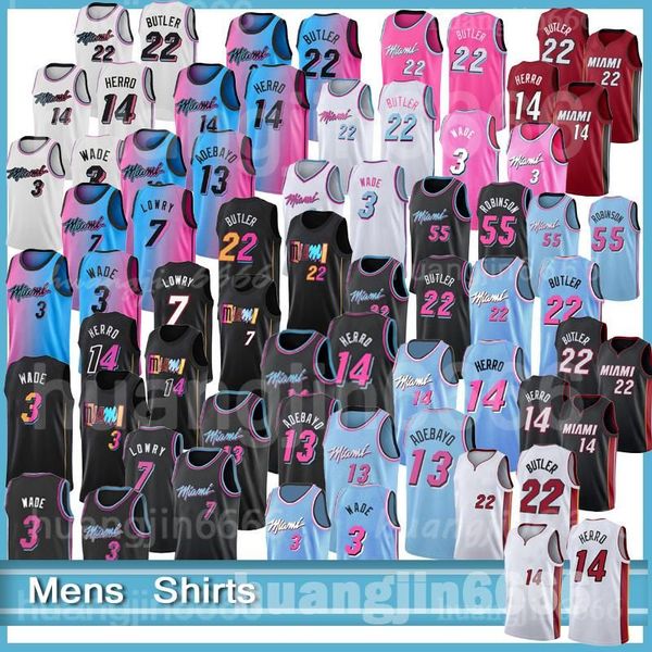 

basketball basketball jerseys miamis heats 14 tyler herro 13 bam adebayo 3 dwayne dwyane wade, Black;red