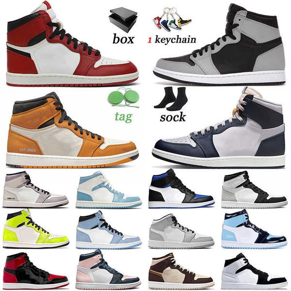 

designer 1 basketball shoes men chicago reimagined element light curry classic trainers women college grey stage haze 1s jumpman sports, Black