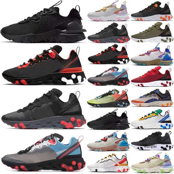 

2023 women mens epic react vision 87 55 running shoes orange blue white black iridescent react element sports trainers sneakers runners shoe