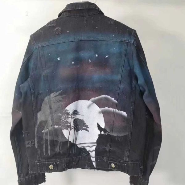 

men designer coats amri fashion jackets self observation details star wolf casual fit celebirity denim cowboy denim winter thick oversized, Black;brown