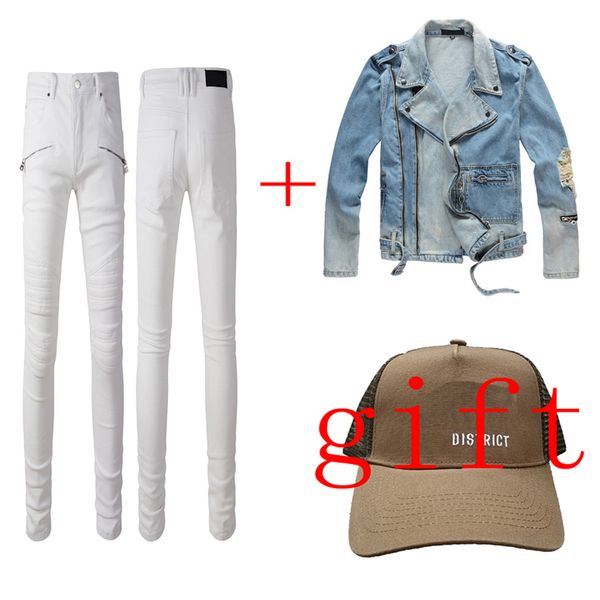 

distressed jeans autumn winter men jacket long straight light letter printed jean streetwear outdoorwear hoodie zipper coats fashion hoodies, Blue