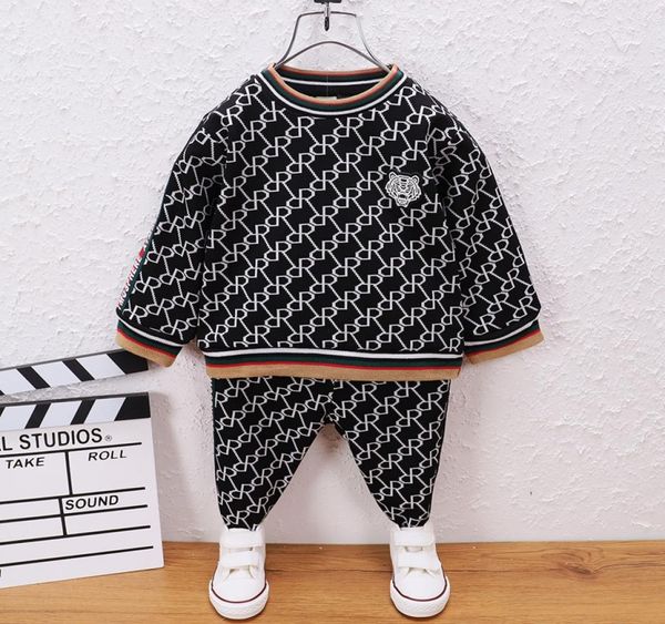

fashion kids clothes boy sets cotton sweatershirtpants 2pc children spring autumn girls clothing sport outfits7606291, White