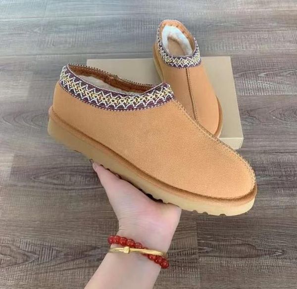 

australia mini platform boots new designer woman thick bottom ankle warm fur snow boot australian fluffy fuzz mule tazz slippers, Black