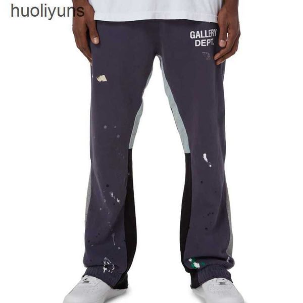 

pants hand sweater pant depts fashion sweaterpant painted ink galleryes splashing high street letter splicing drawstring men's casual s, Black