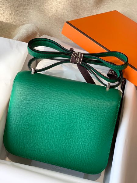 

designer bag 19cm constancebag u4 velvet green silver buckle epsonskin