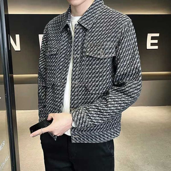 

jacket men's lapel in autumn and winter new casual versatile fashionable ruffian and handsome short coat fashionable long sleeved coat, Black;brown
