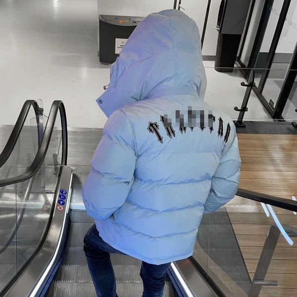

winter mens down jacket trapstar designer parka coat american hip hop goose hooded jackets men women ts letter embroidery warm parkas us siz, Black