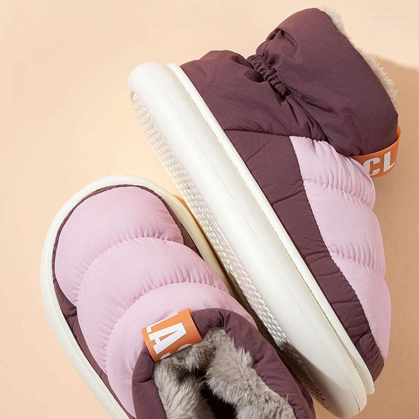 

boots boots rimocy fashion mix color waterproof snow women non-slip warm cotton padded shoes woman outdoor thicken plush ankle, Black