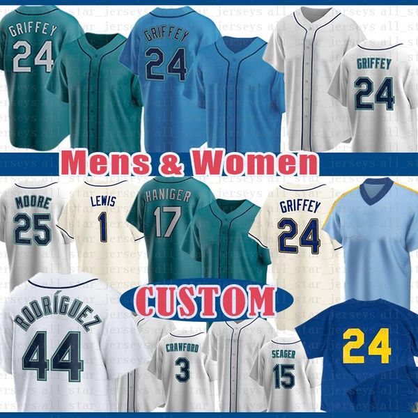 

college wear julio rodriguez ken griffey jr. baseball jersey mariners jake fraley tom murphy luis torrens jarred kelenic abraham toro mitch, Black