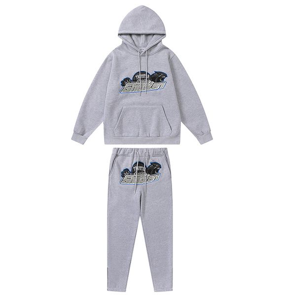 

men's tracksuits men's sportswear trapstar embroidery suits men sports hoodie jogging casual sweatpants for menmen's s-xl 22n, Gray