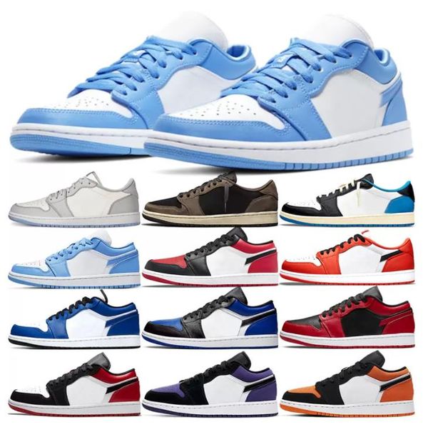 

low 1 1s basketball shoes women sneakers trainers university blue light smoke grey gym red white atmosphere dark teal pine green gold toe me