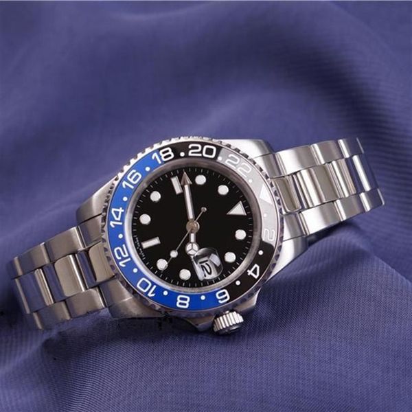 

new master ceramic bezel mens watches glide lock clasp strap automatic blue black watch sports crown watch wristwatch orologio rel287i, Slivery;brown