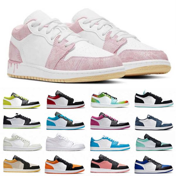 

jordn jumpman 1 low basketball shoes mens cactus jack ts x fragment university blue gold denim chicago court purple unc 1s men women, Black