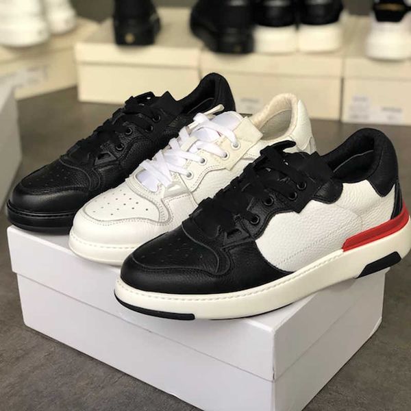 

men 's leather shoes trainers sneakers shoes wedding dress shoes casual luxury fashion qulaity lace up low luxury lace up box, Black