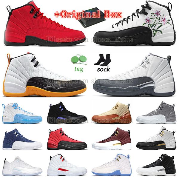 

gs floral new mens womens basketball shoes jumpman 12s og high us12 us13 designer 25 years in china ov white stealth dark grey fiba bulls wi