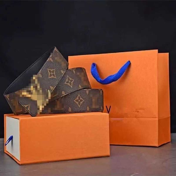 

louis vuitton lv men designers belts classic fashion luxury casual letter l smooth buckle womens mens leather belt width 3.8cm with orange b, Black;brown