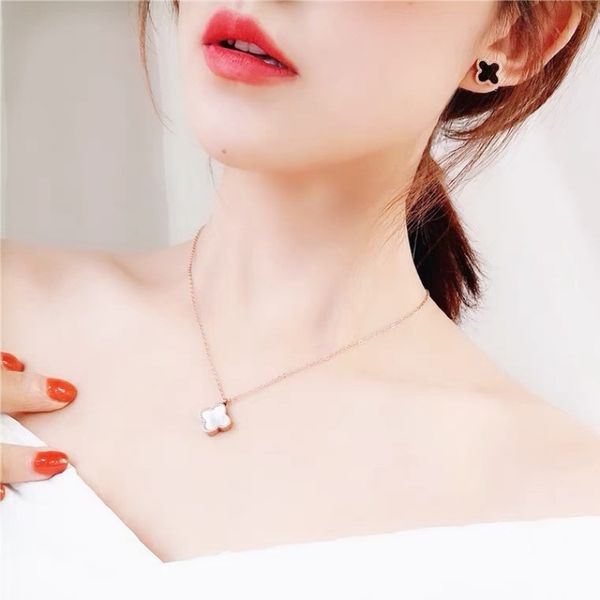 

pearl necklace designer jewelry womens necklaces schmuck diamond chain angel four leaf clover chain jewellery moissanite pendant choker neck, Silver