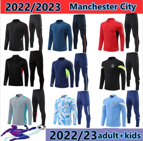 

haaland soccer jersey 22/ 23 tracksuit de bruyne mans cities grealish sterling ferran mahrez manchesters foden 2022- 2023 training suit unif, Black