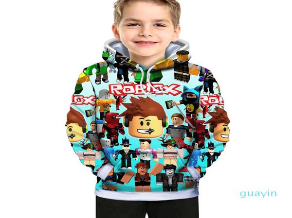 

children039s cartoon hoodie roblox fashion 3d digital spring and autumn cotton printing popular boys and girls039 coat kids5432037, Black